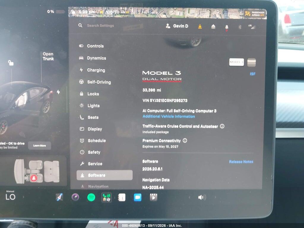 5YJ3E1EC5NF295273 2022 TESLA MODEL 3 photo no. 7