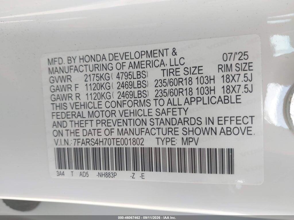 7FARS4H70TE001802 2026 HONDA CR-V photo no. 9