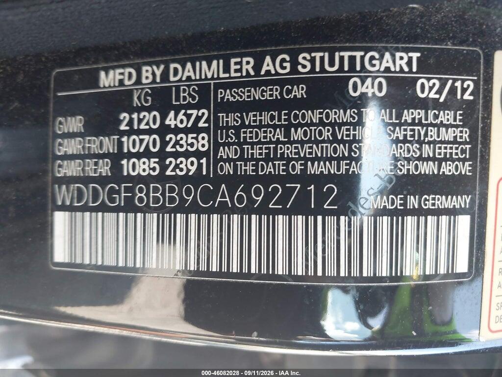 WDDGF8BB9CA692712 2012 MERCEDES-BENZ C 300 photo no. 9