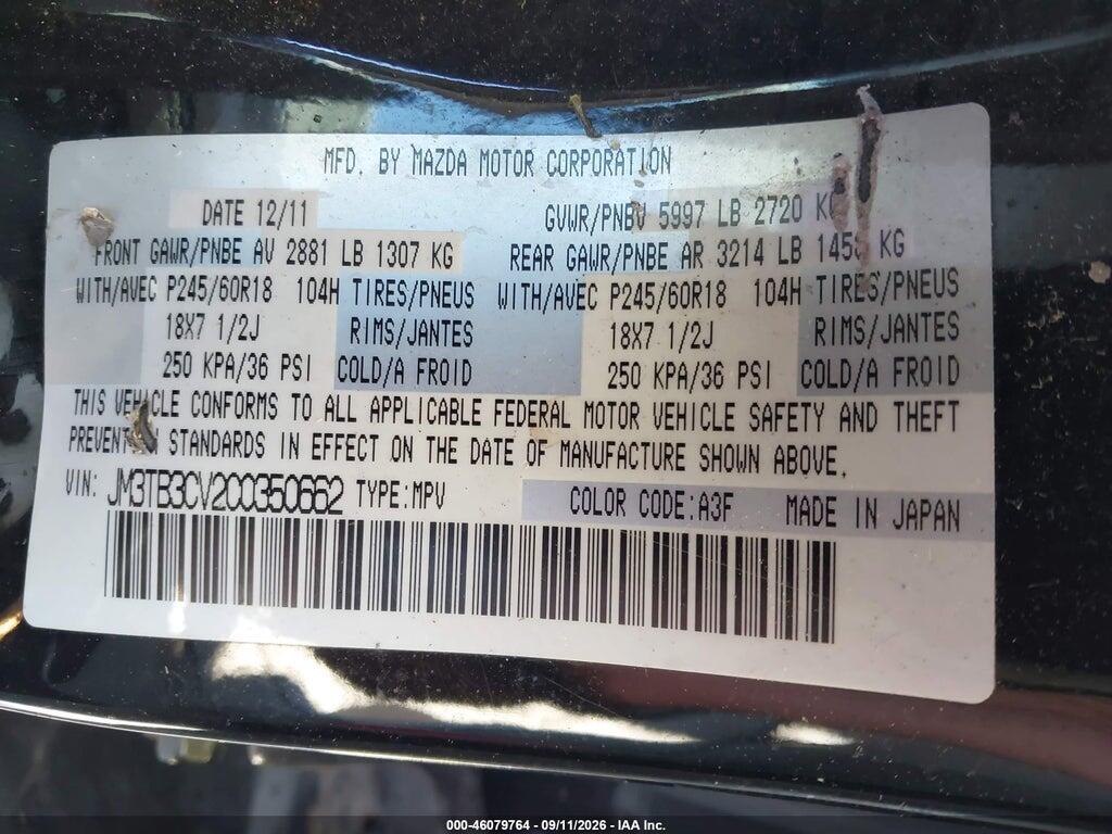 JM3TB3CV2C0350662 2012 MAZDA CX-9 photo no. 9