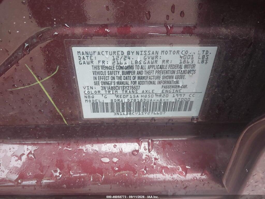 3N1AB8CV1SY276607 2025 NISSAN SENTRA photo no. 9