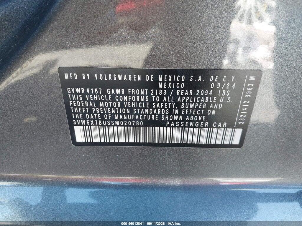 3VW5X7BU8SM020780 2025 VOLKSWAGEN JETTA photo no. 9