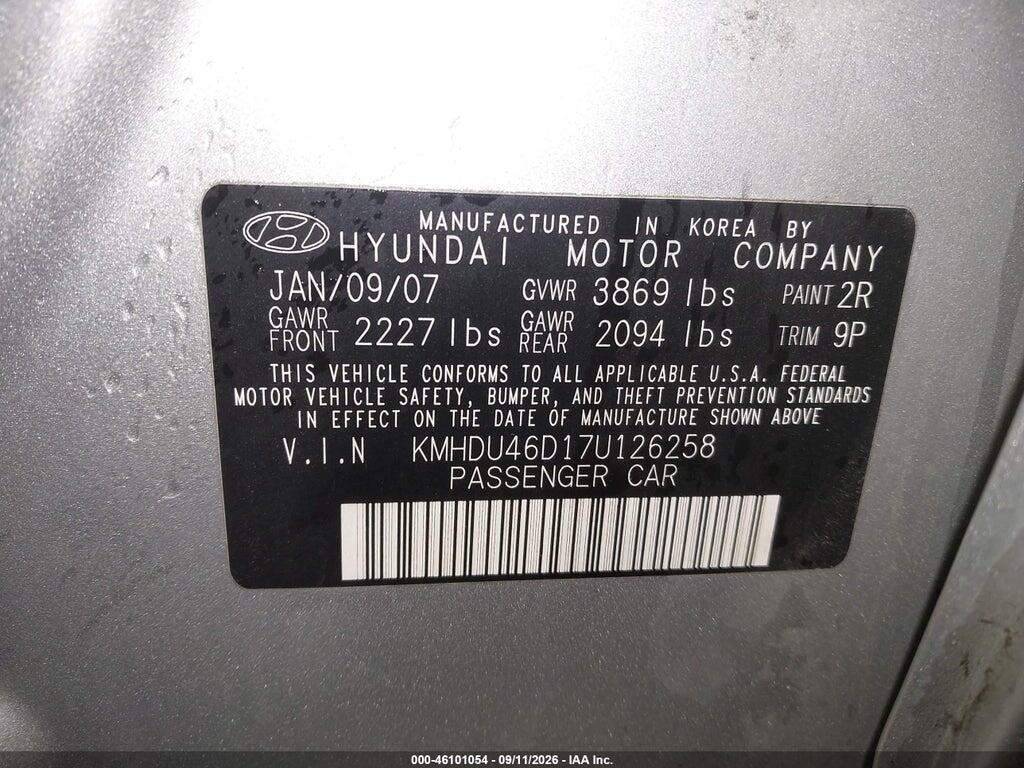 KMHDU46D17U126258 2007 HYUNDAI ELANTRA photo no. 9