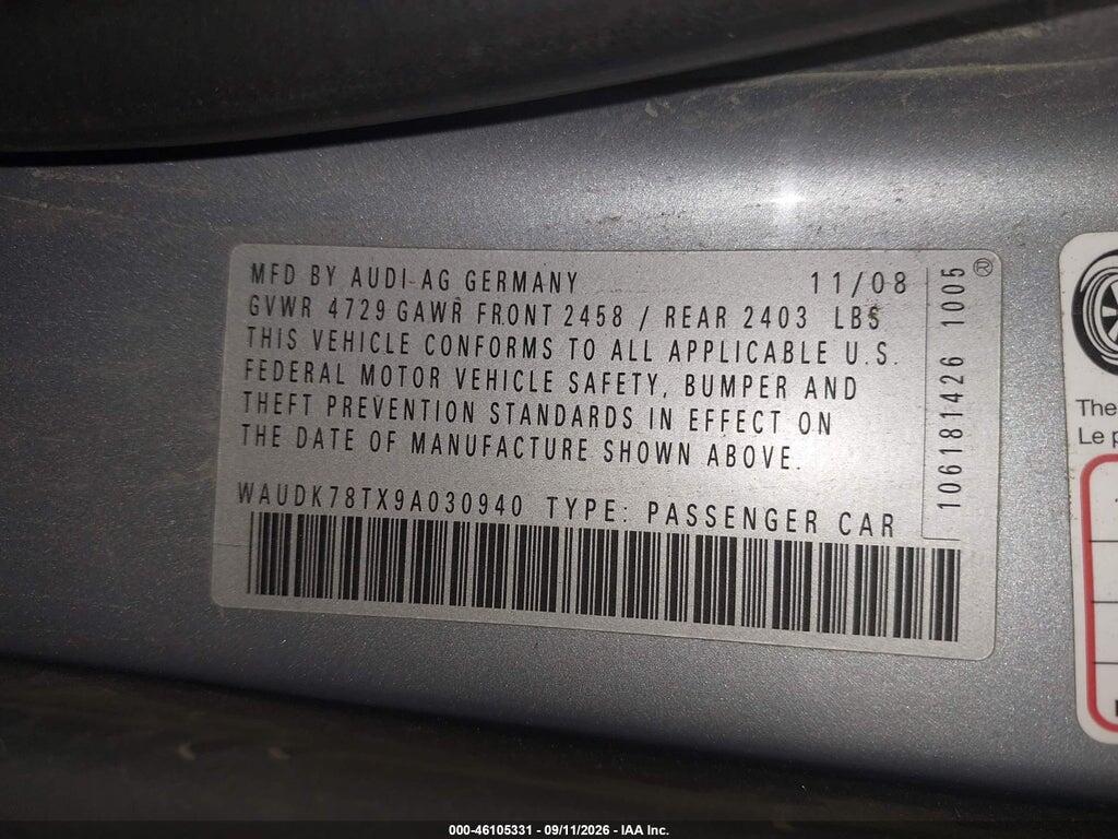 WAUDK78TX9A030940 2009 AUDI A5 photo no. 9