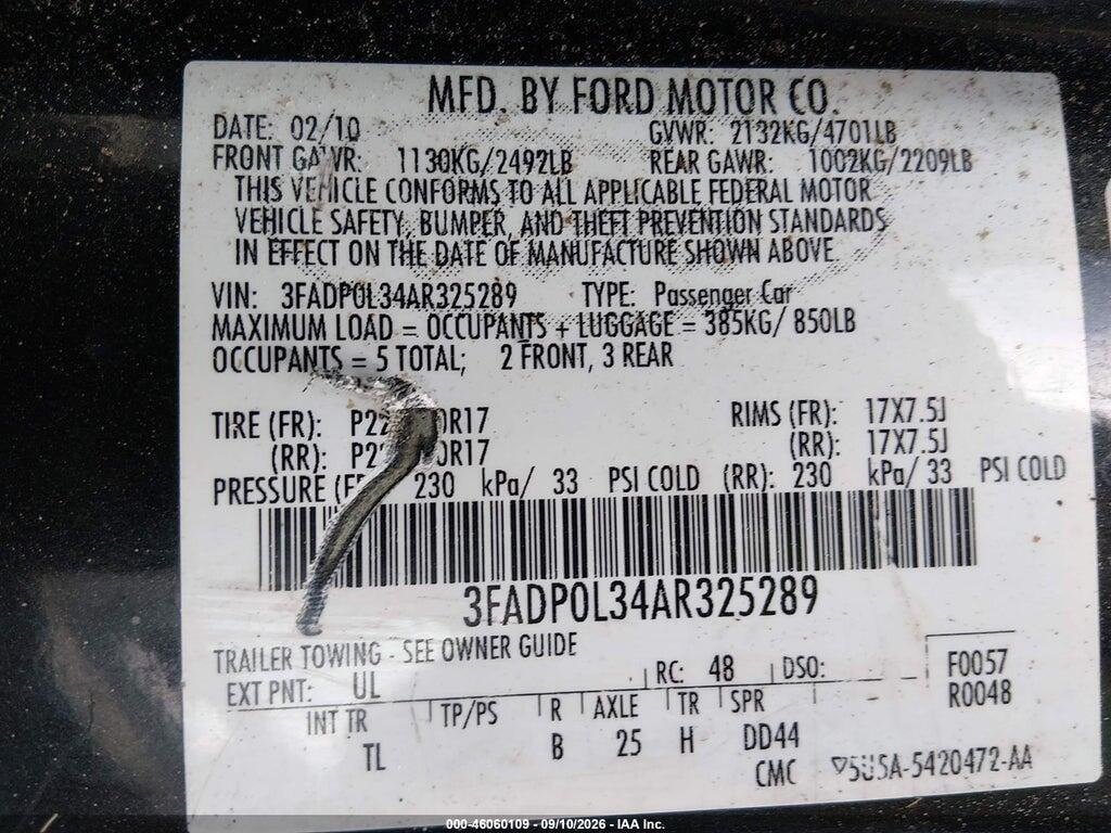 3FADP0L34AR325289 2010 FORD FUSION HYBRID photo no. 9