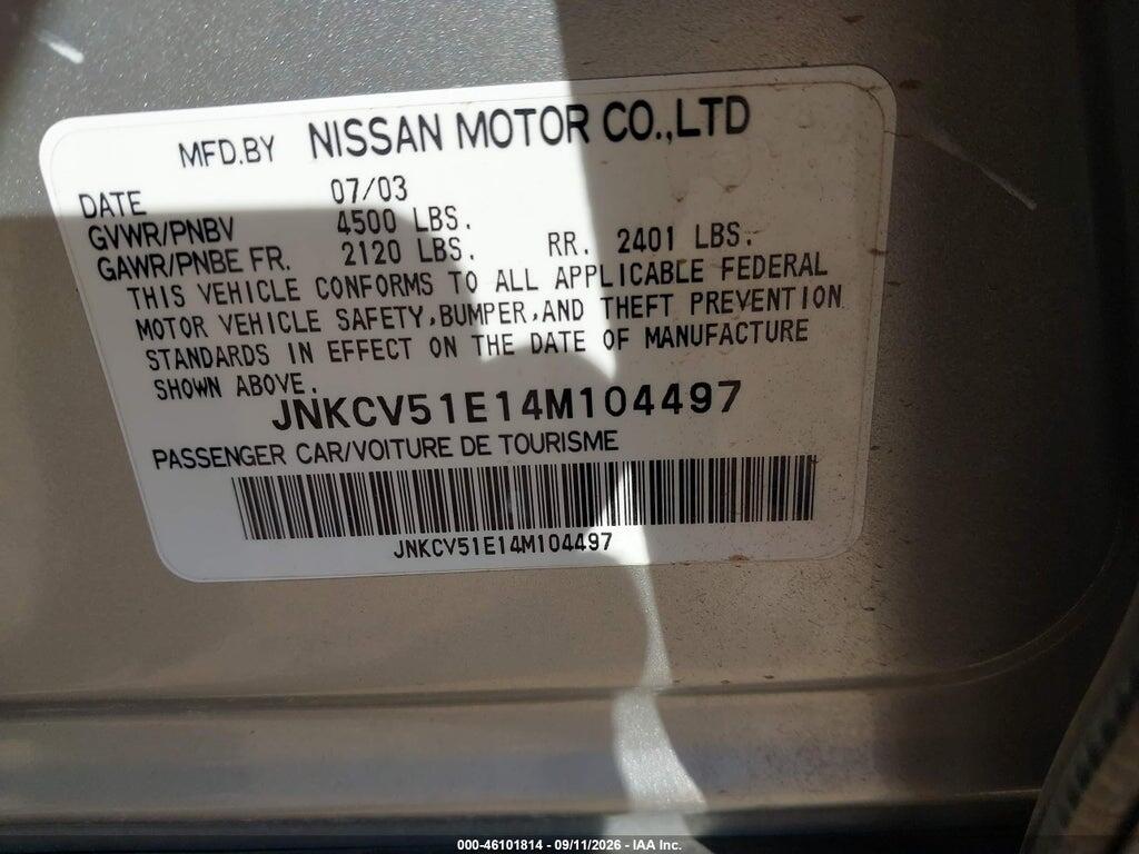 JNKCV51E14M104497 2004 INFINITI G35 photo no. 8