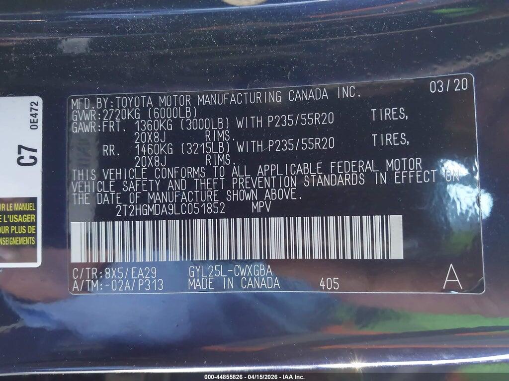 2T2HGMDA9LC051852 2020 LEXUS RX 450H photo no. 9
