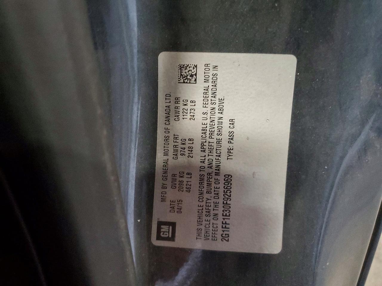 2G1FF1E30F9256969 2015 CHEVROLET CAMARO photo no. 12