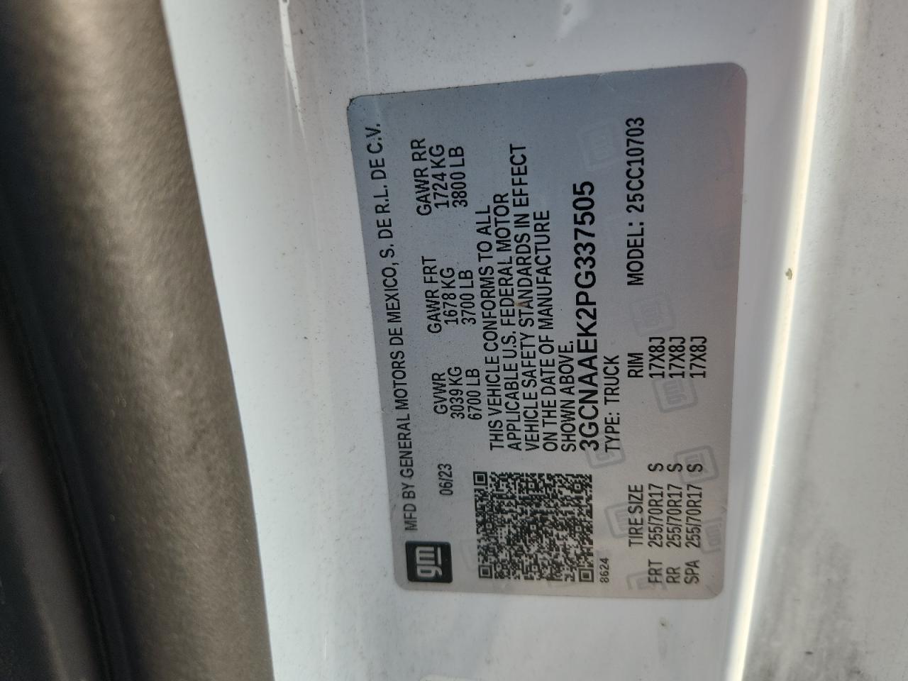 3GCNAAEK2PG337505 2023 CHEVROLET SILVERADO photo no. 12