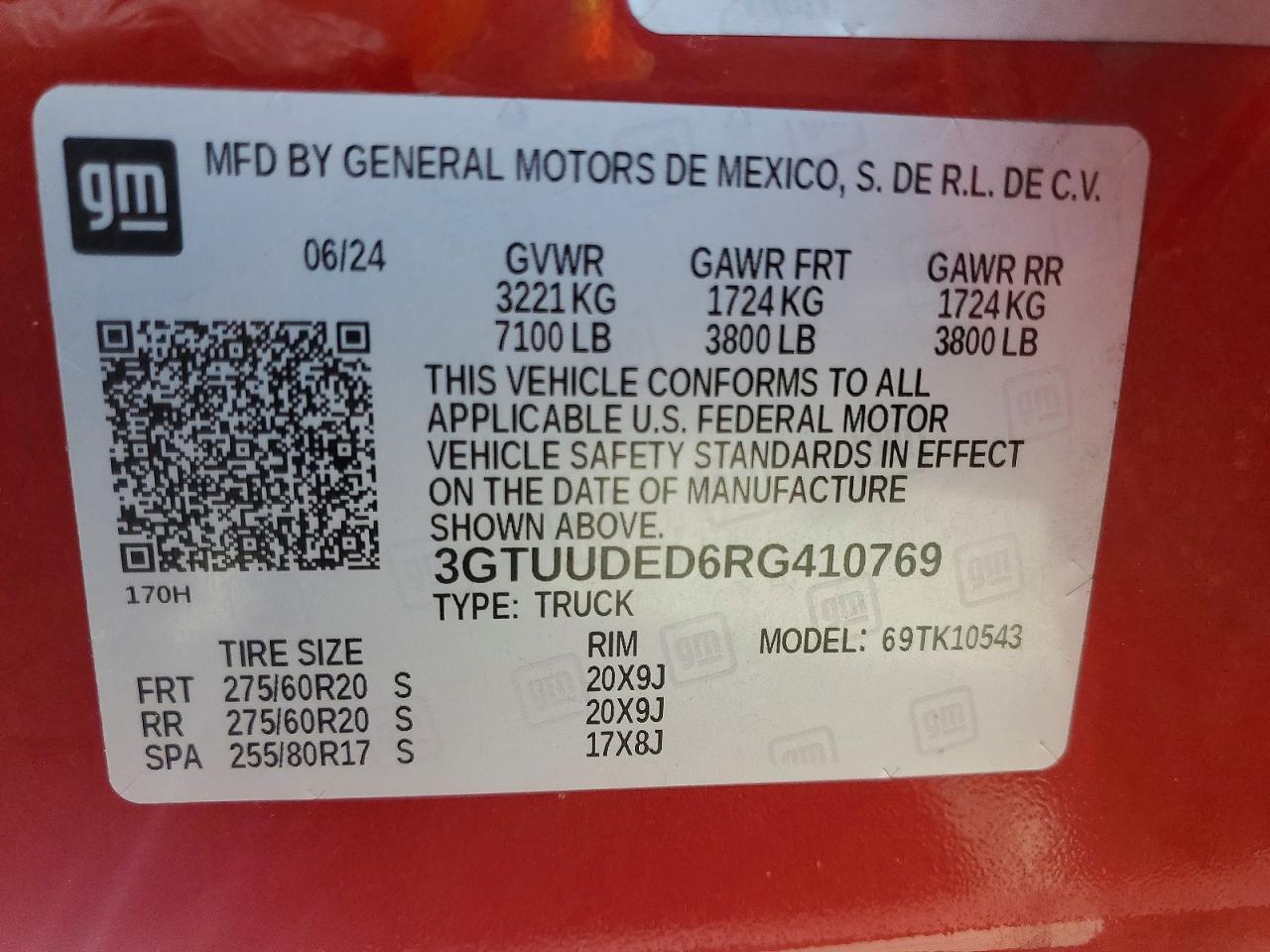 3GTUUDED6RG410769 2024 GMC SIERRA photo no. 12