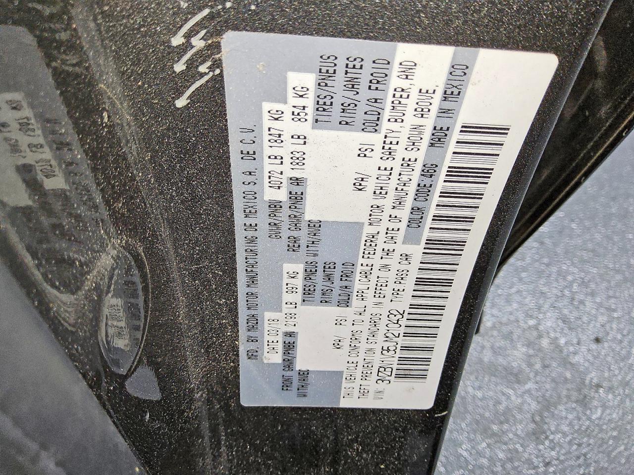 3MZBN1V35JM210432 2018 MAZDA 3 photo no. 12