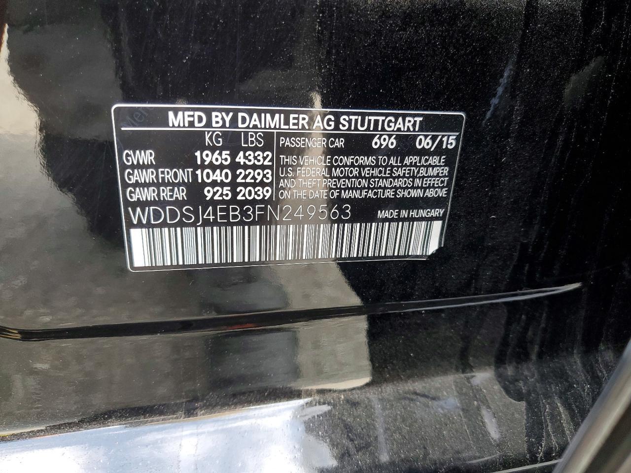 WDDSJ4EB3FN249563 2015 MERCEDES-BENZ CLA photo no. 12