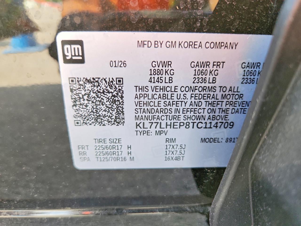 KL77LHEP8TC114709 2026 CHEVROLET TRAX photo no. 12