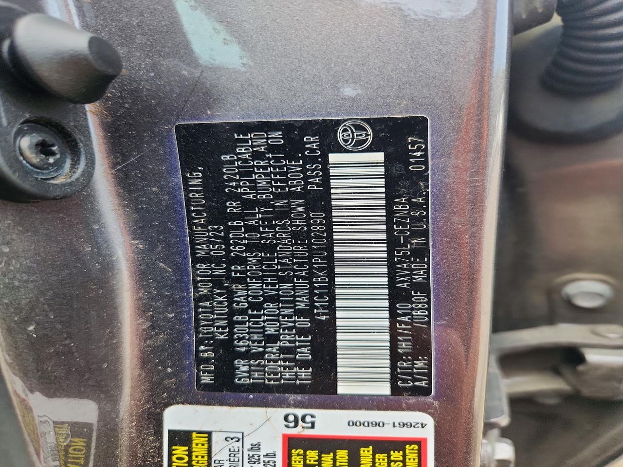 4T1C11BK1PU102890 2023 TOYOTA CAMRY photo no. 12