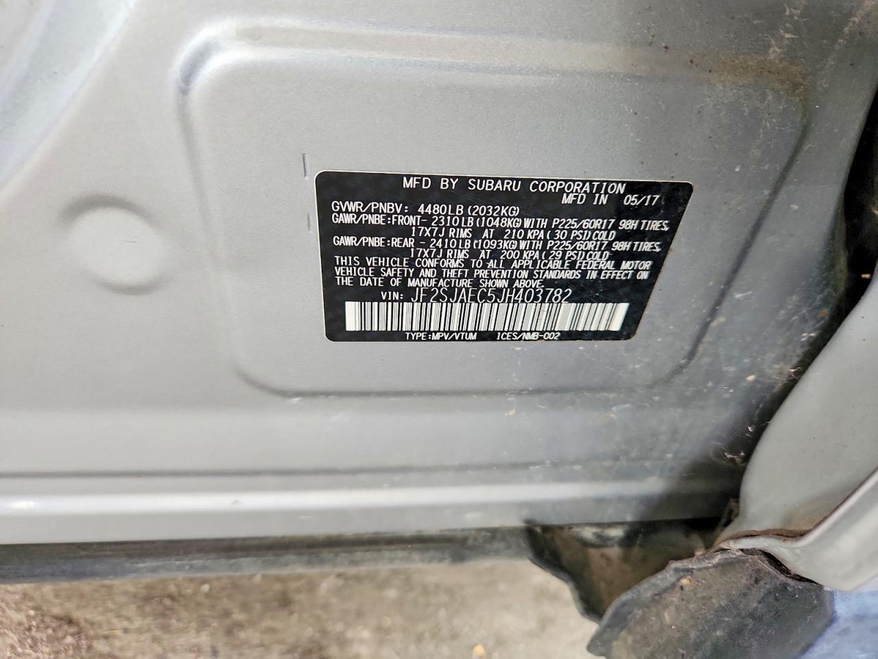 2018 SUBARU FORESTER 2.5I PREMIUM — Фото 12 из 12