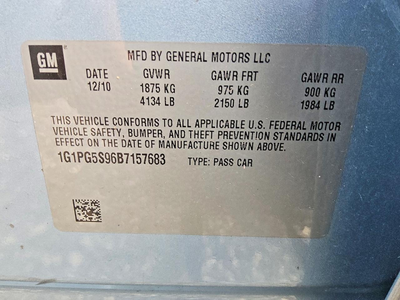 1G1PG5S96B7157683 2011 CHEVROLET CRUZE photo no. 12