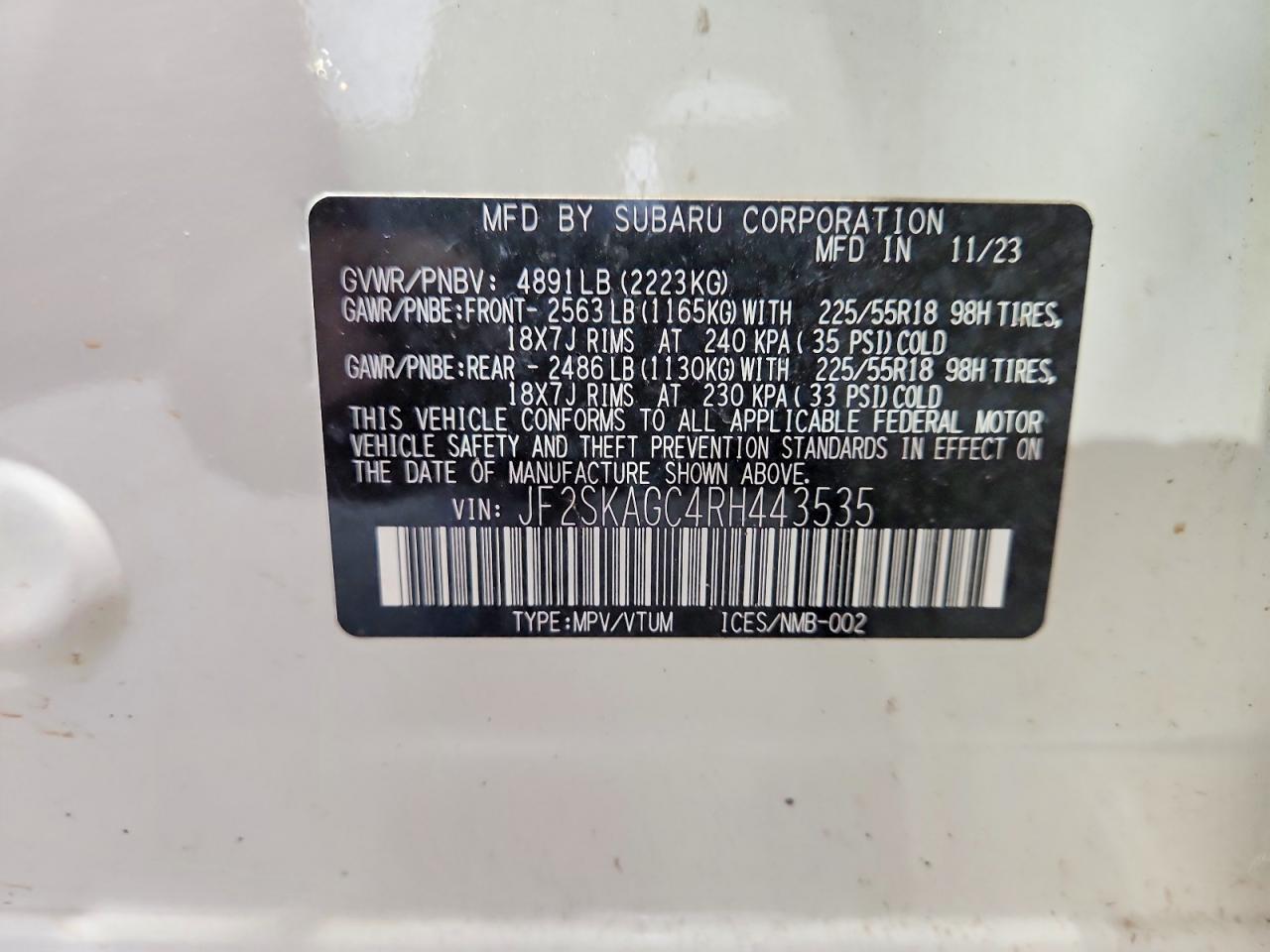 2024 SUBARU FORESTER SPORT — Фото 13 из 13