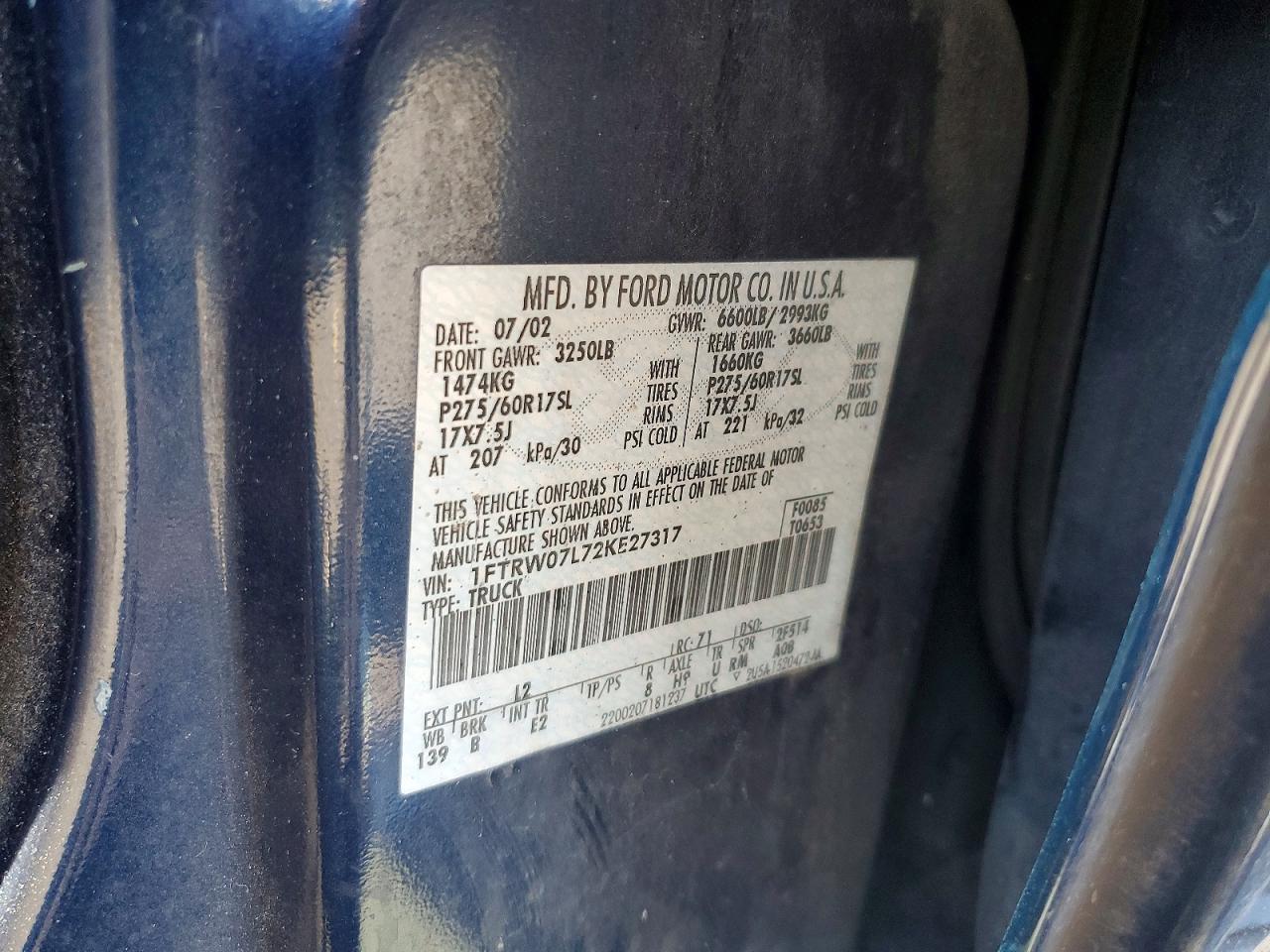 2002 FORD F150 SUPERCREW — Фото 12 из 12