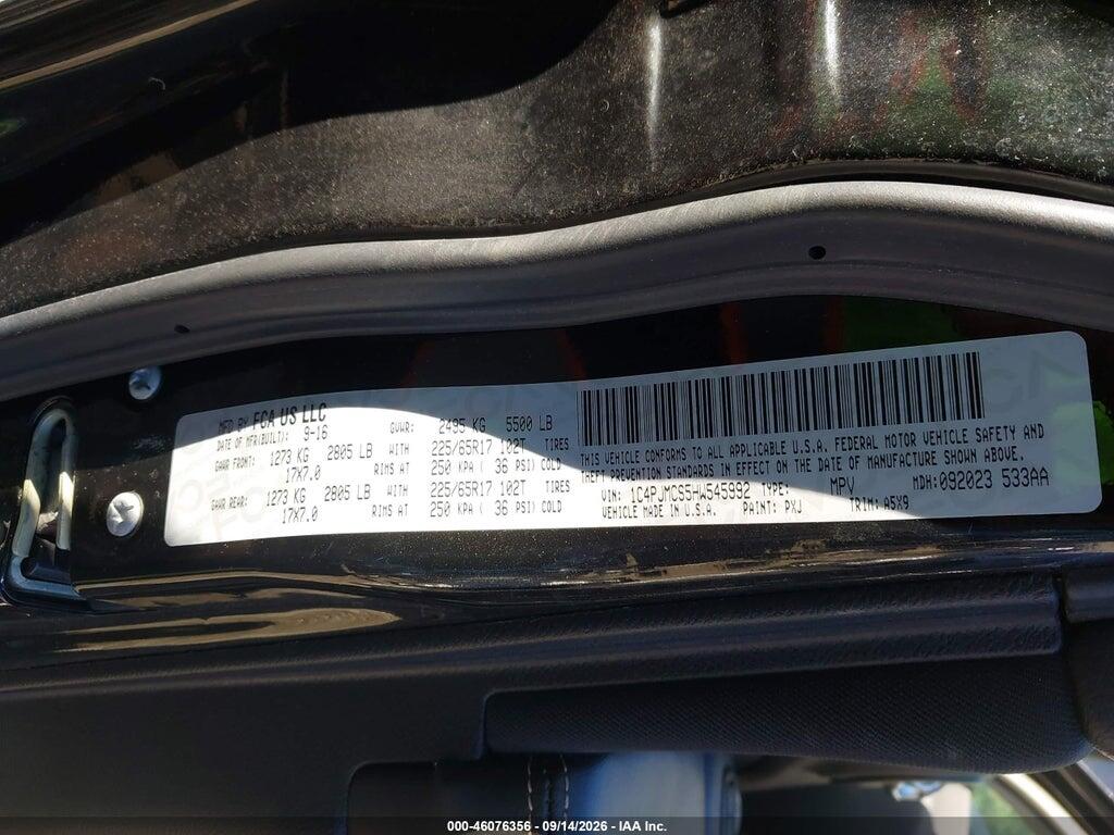 1C4PJMCS5HW545992 2017 JEEP CHEROKEE photo no. 9