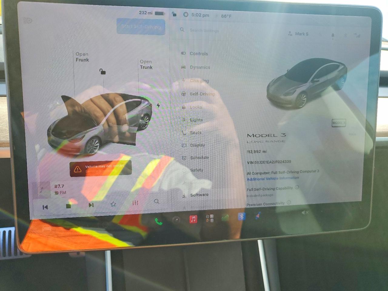 5YJ3E1EA2JF024339 2018 TESLA MODEL 3 photo no. 9