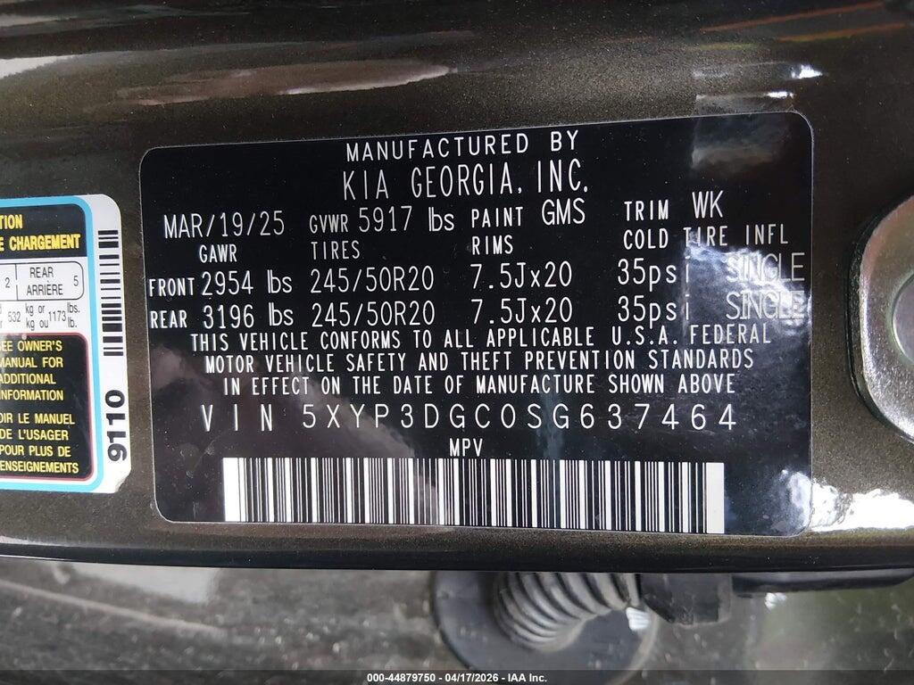 5XYP3DGC0SG637464 2025 KIA TELLURIDE photo no. 9
