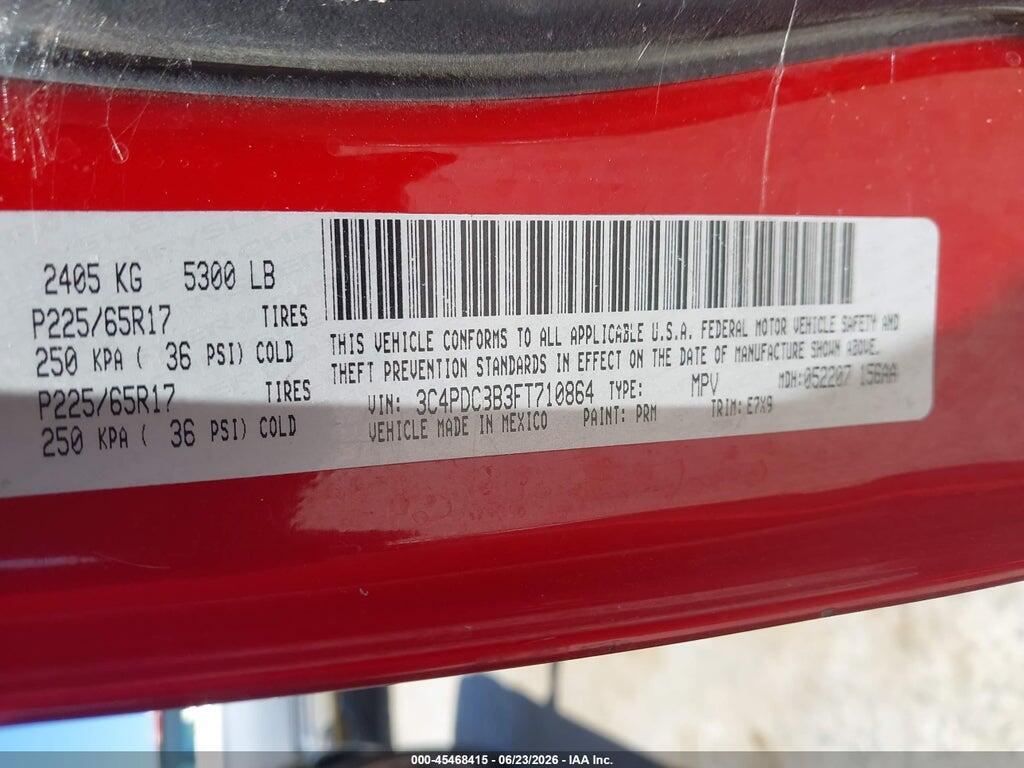 3C4PDCBB3FT710864 2015 DODGE JOURNEY photo no. 9