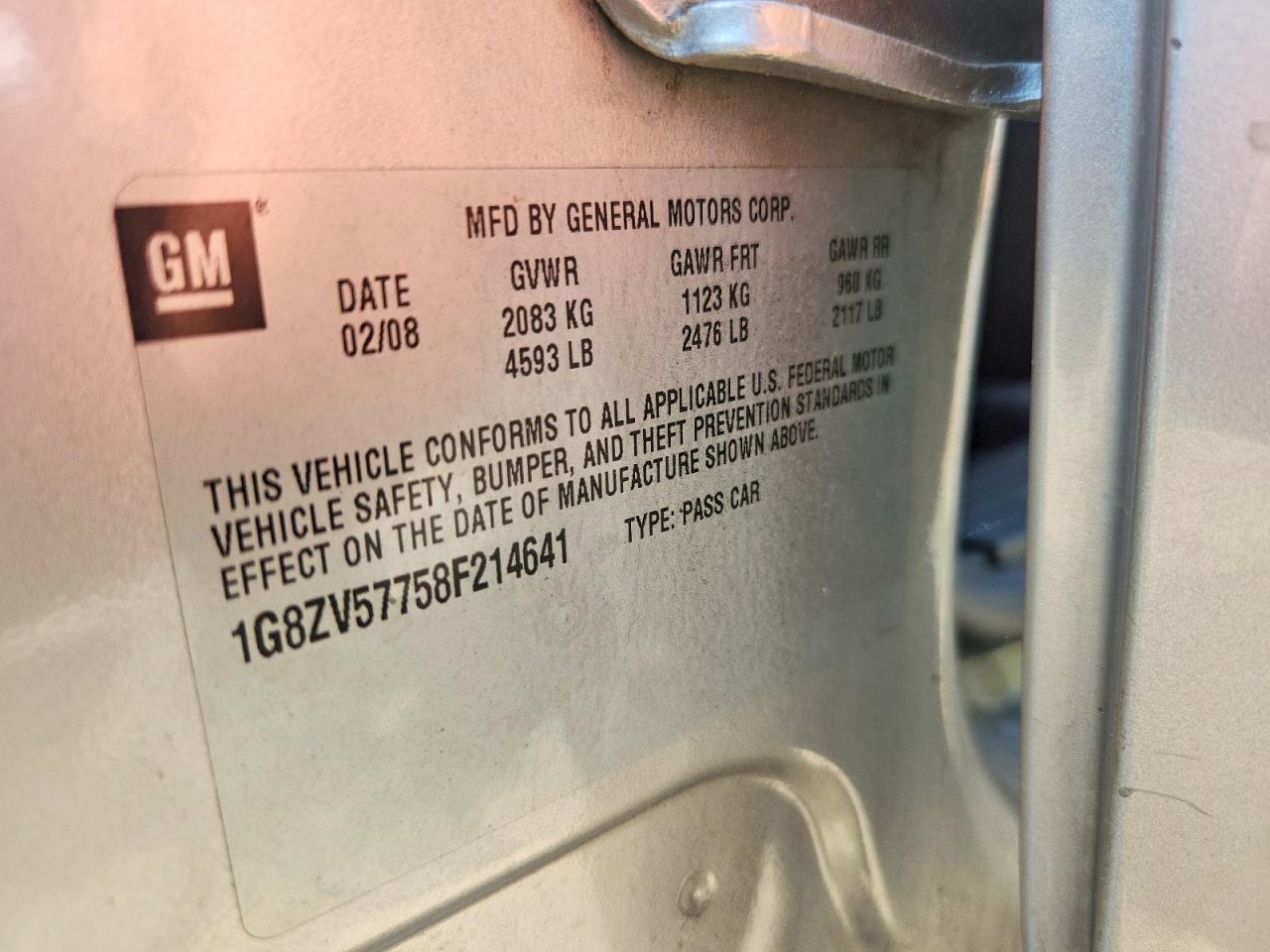 2008 SATURN AURA XR — Фото 12 из 12