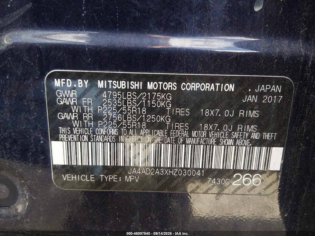 JA4AD2A3XHZ030041 2017 MITSUBISHI OUTLANDER photo no. 9