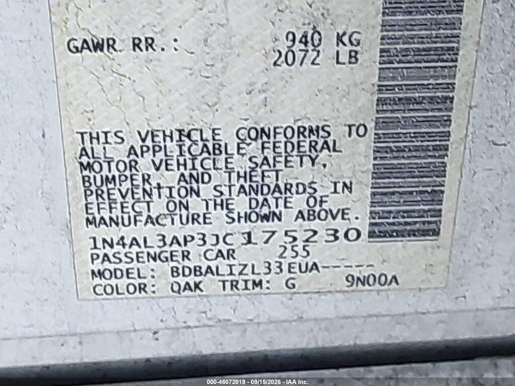 1N4AL3AP3JC175230 2018 NISSAN ALTIMA photo no. 9