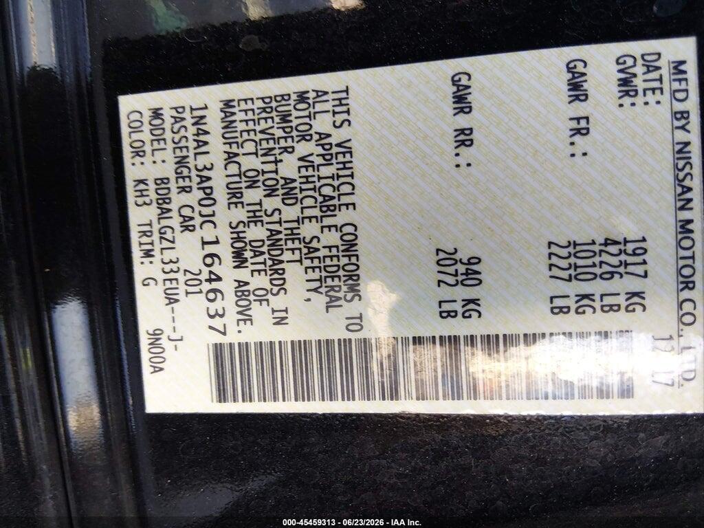 1N4AL3AP0JC164637 2018 NISSAN ALTIMA photo no. 9