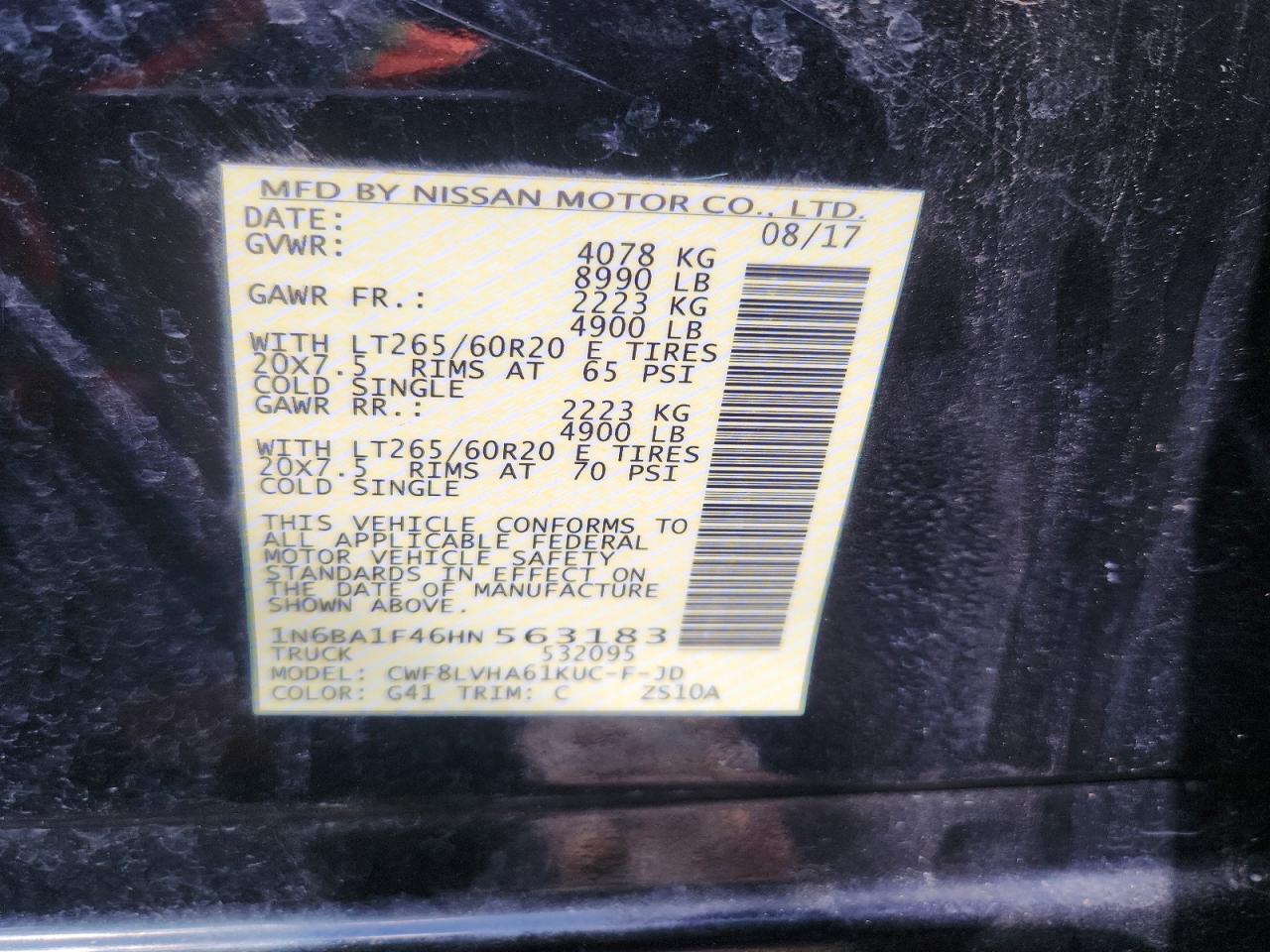 2017 NISSAN TITAN XD S — Фото 12 из 12