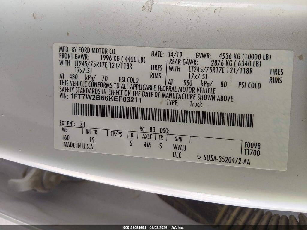 1FT7W2B66KEF03211 2019 FORD F-250 photo no. 9