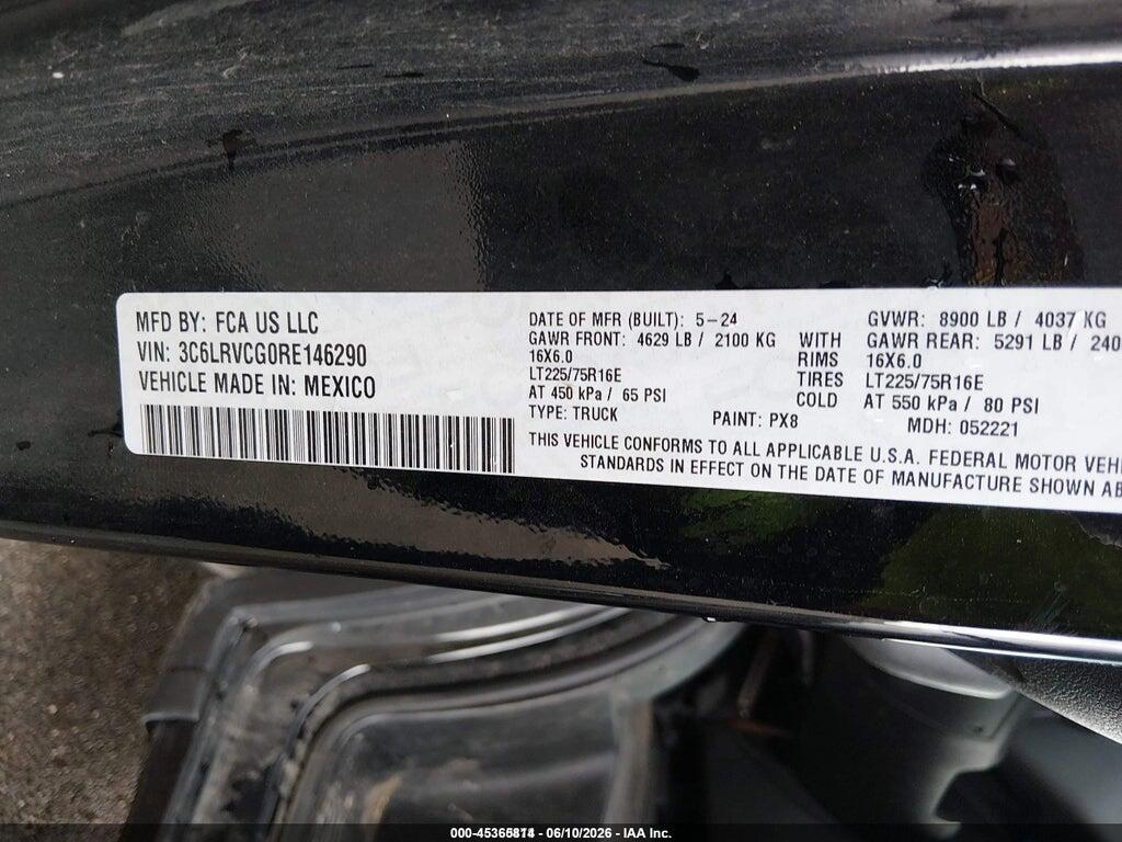3C6LRVCG0RE146290 2024 RAM PROMASTER 2500 photo no. 9