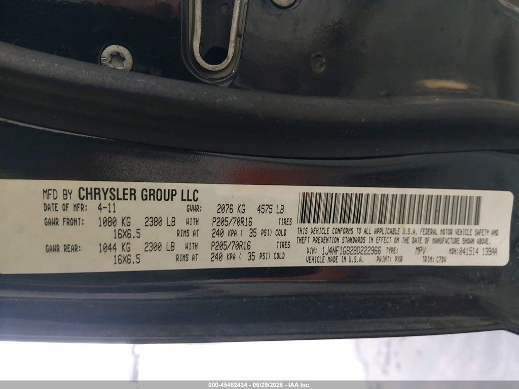 1J4NF1GB2BD222966 2011 JEEP PATRIOT photo no. 9