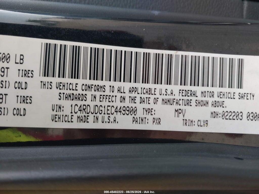 1C4RDJDG1EC449900 2014 DODGE DURANGO photo no. 9