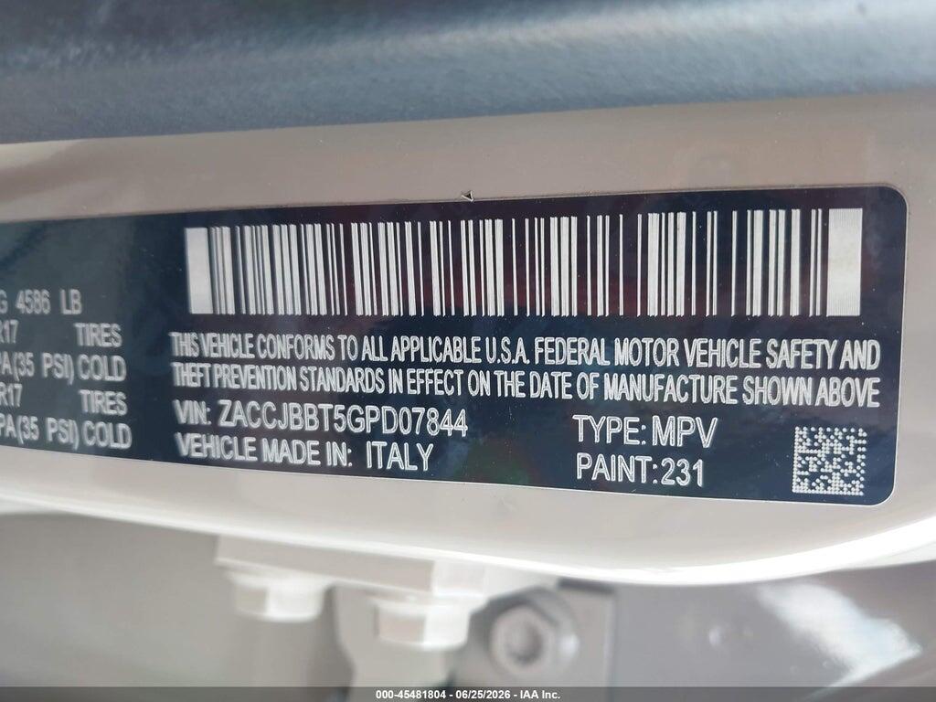 ZACCJBBT5GPD07844 2016 JEEP RENEGADE photo no. 9