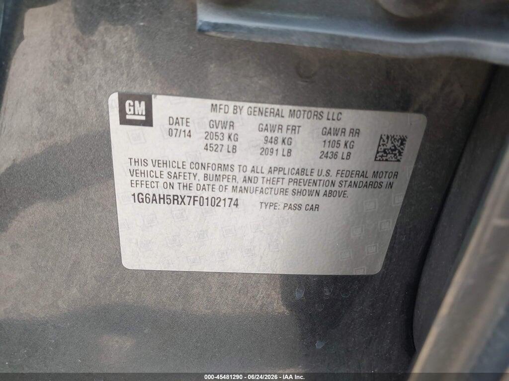 1G6AH5RX7F0102174 2015 CADILLAC ATS photo no. 9