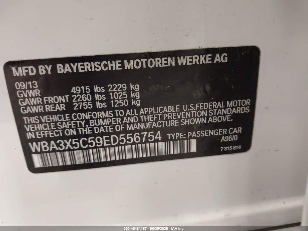 WBA3X5C59ED556754 2014 BMW 328I GRAN TURISMO photo no. 9