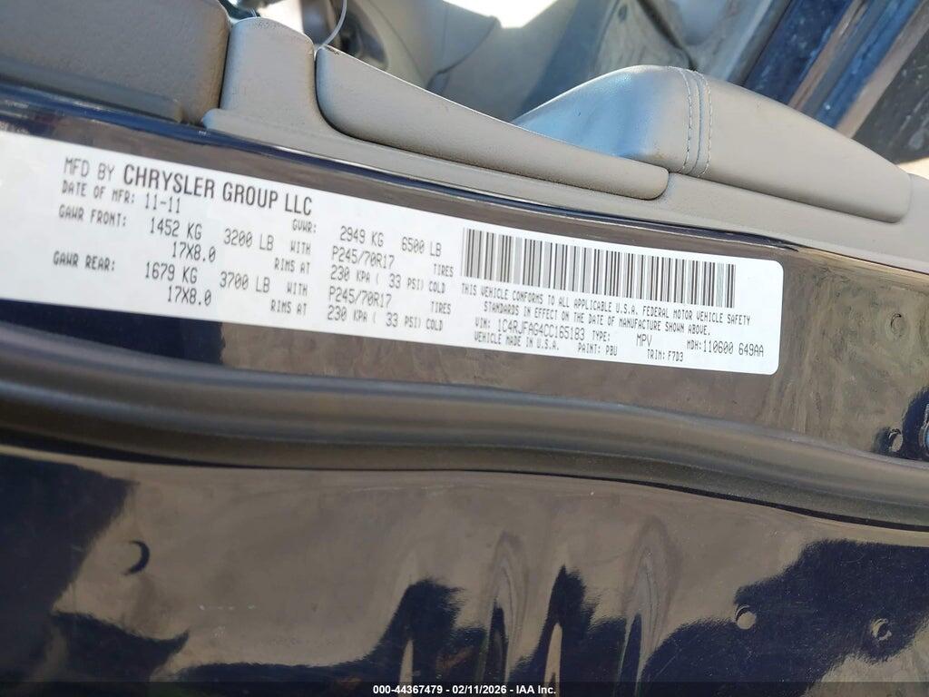 1C4RJFAG4CC165183 2012 JEEP GRAND CHEROKEE photo no. 9