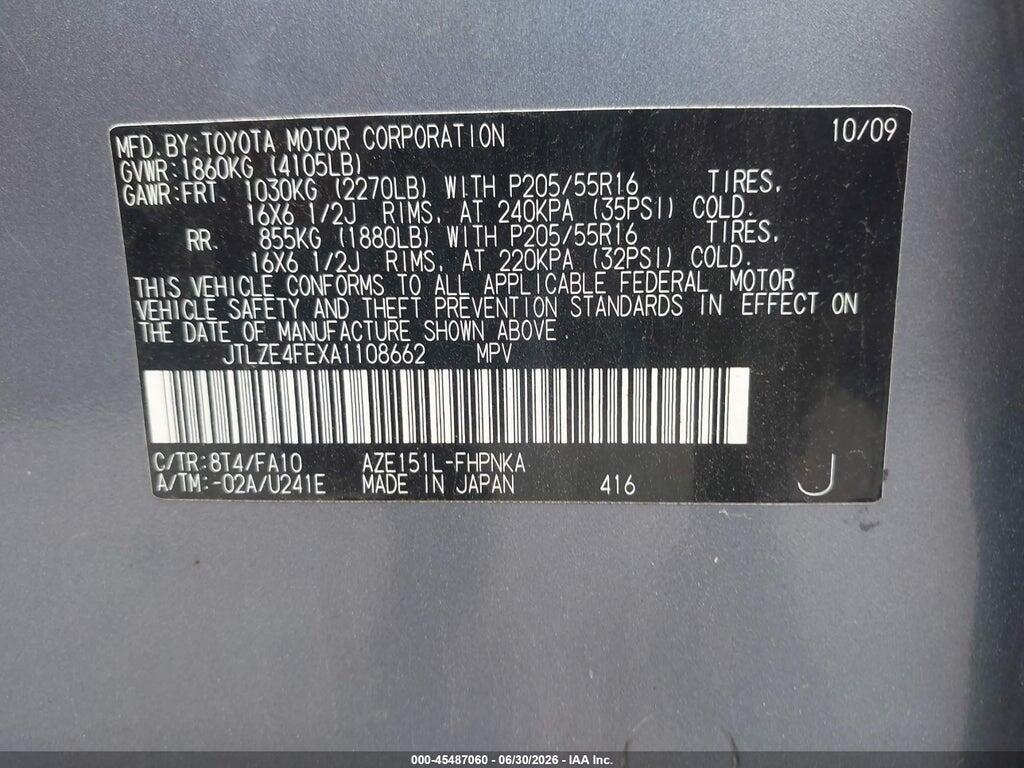 JTLZE4FEXA1108662 2010 SCION XB photo no. 9