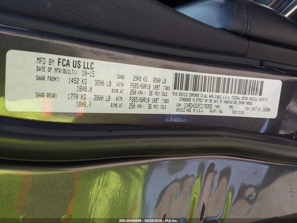 1C4RDHDG3FC176355 2015 DODGE DURANGO photo no. 9