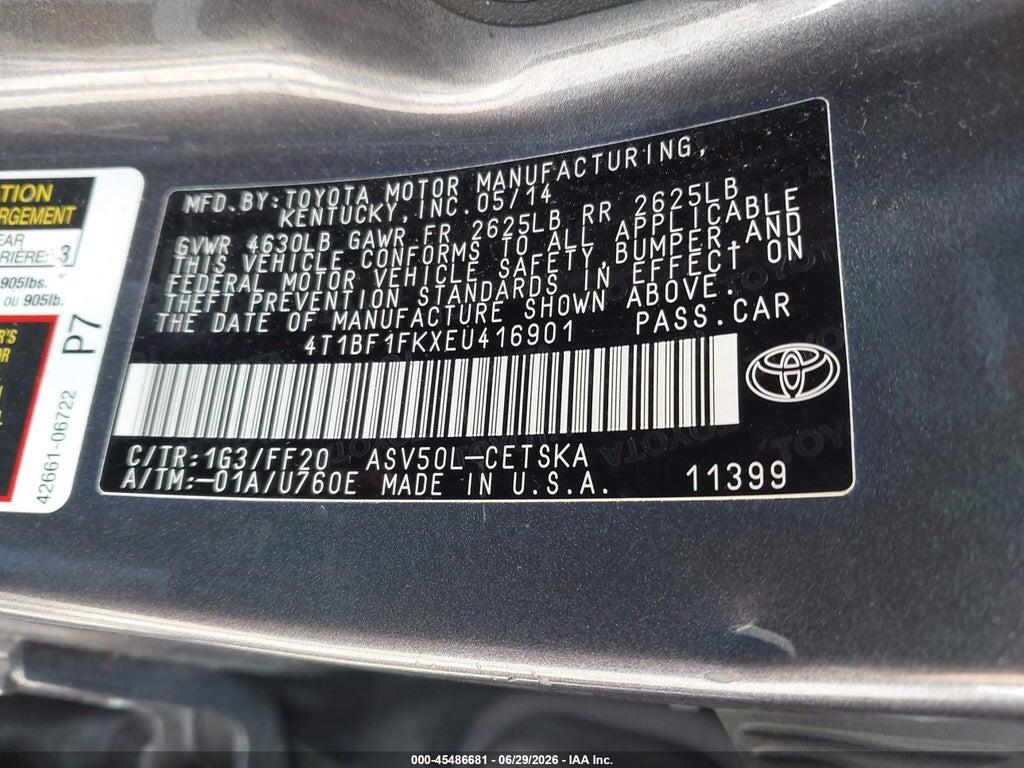 4T1BF1FKXEU416901 2014 TOYOTA CAMRY photo no. 9