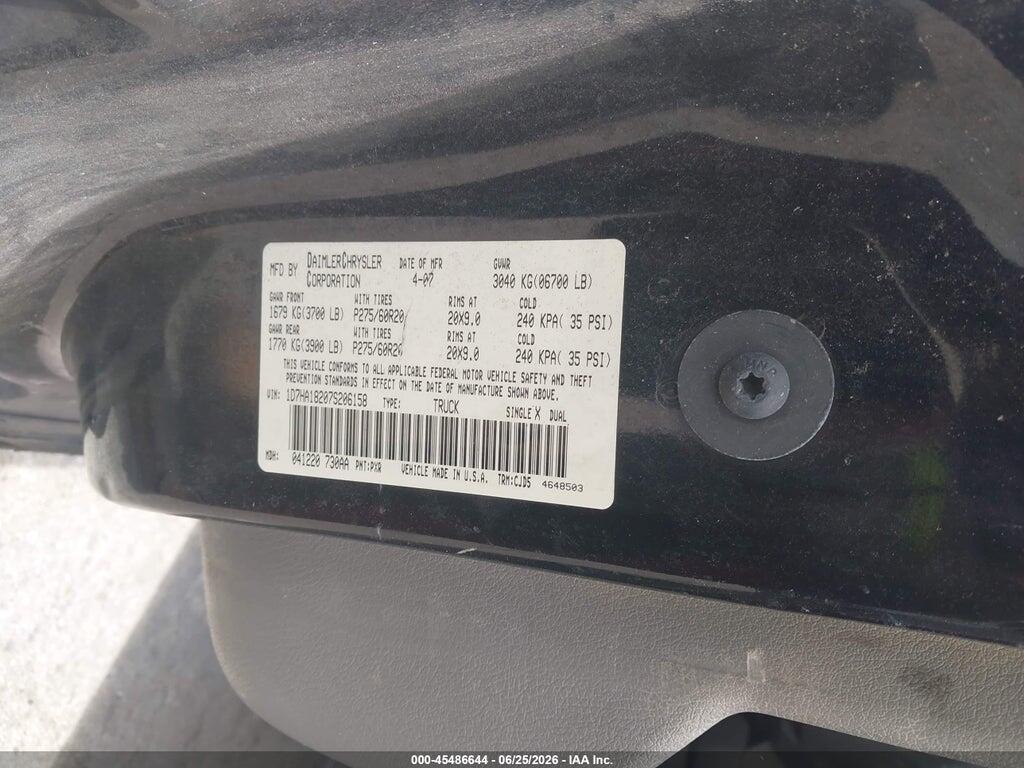 1D7HA18207S206158 2007 DODGE RAM 1500 photo no. 9