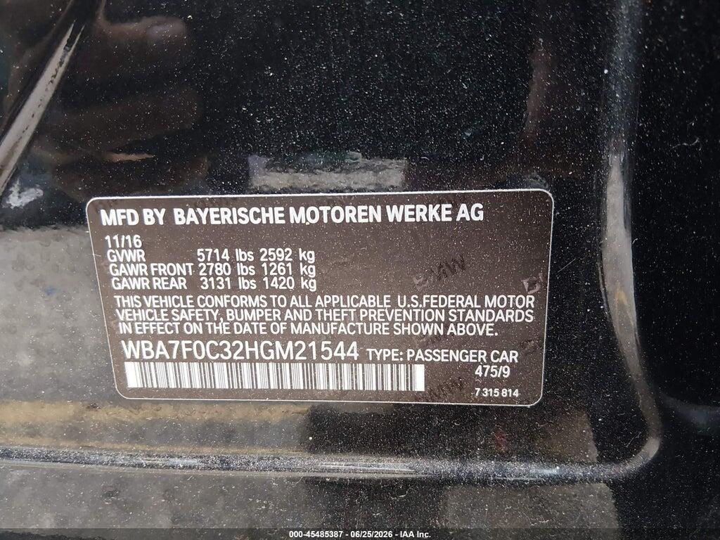 WBA7F0C32HGM21544 2017 BMW 750I photo no. 9