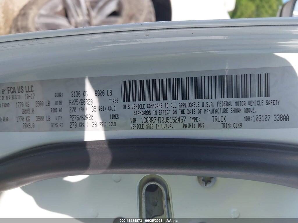 1C6RR7HT0JS152457 2018 RAM 1500 photo no. 9