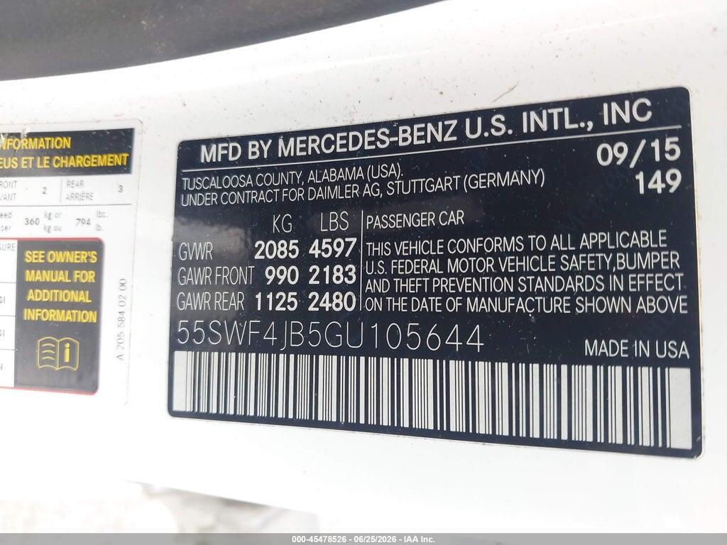 55SWF4JB5GU105644 2016 MERCEDES-BENZ C 300 photo no. 9