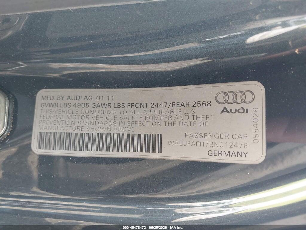 WAUJFAFH7BN012476 2011 AUDI A5 photo no. 9