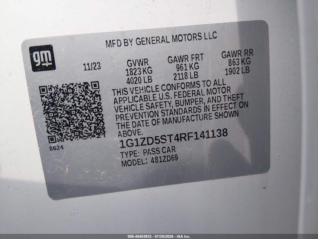 1G1ZD5ST4RF141138 2024 CHEVROLET MALIBU photo no. 9