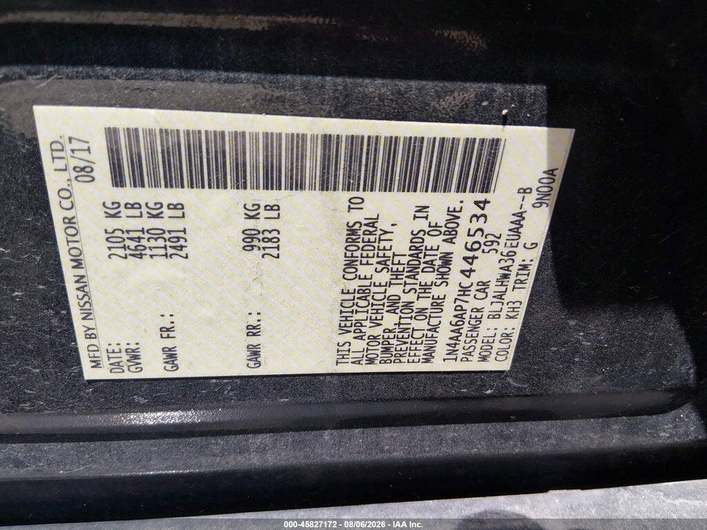 1N4AA6AP7HC446534 2017 NISSAN MAXIMA photo no. 9