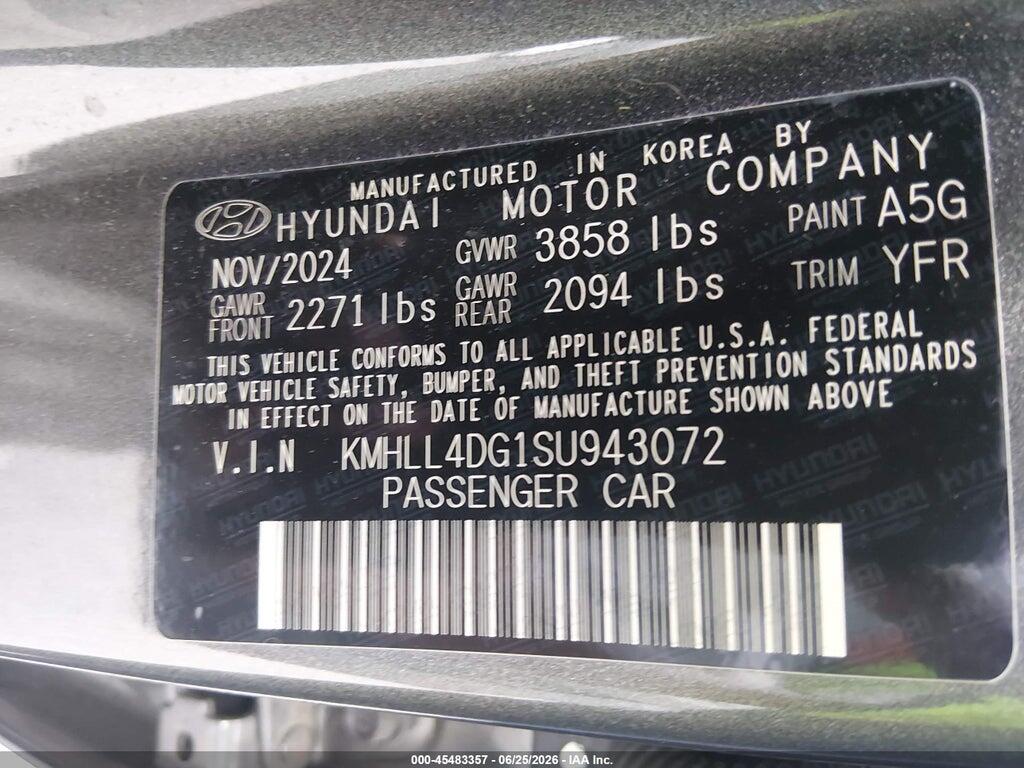 KMHLL4DG1SU943072 2025 HYUNDAI ELANTRA photo no. 9